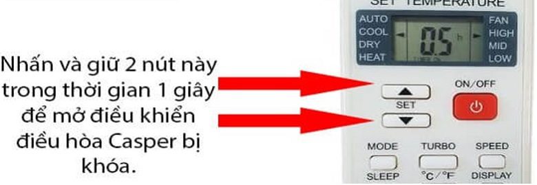 Cách mở khoá điều hoà Casper