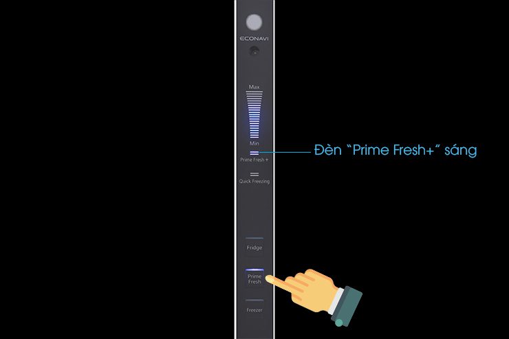 Cách chỉnh nhiệt độ ngăn cấp đông mềm Prime Fresh