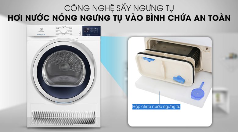 Máy sấy ngưng tụ là gì? Có nên sử dụng máy sấy quần áo electrolux EDC704GEWA