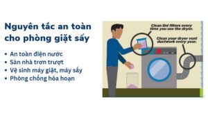 Các nguyên tắc an toàn trong phòng giặt sấy