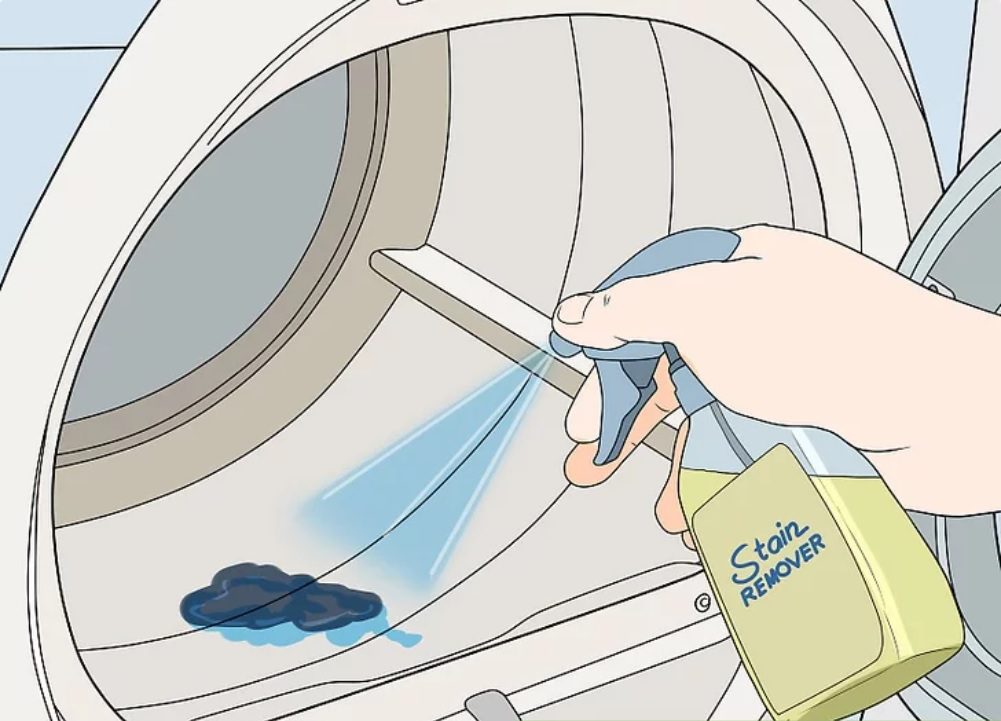 Sử dụng chất tẩy vết bẩn để làm sạch vết mực trong lồng sấy