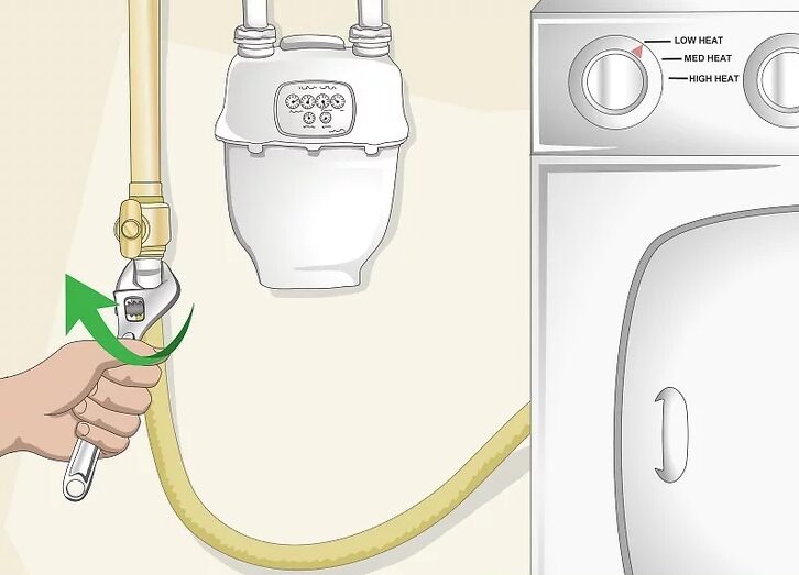 ngắt kết nối máy sấy khỏi gas