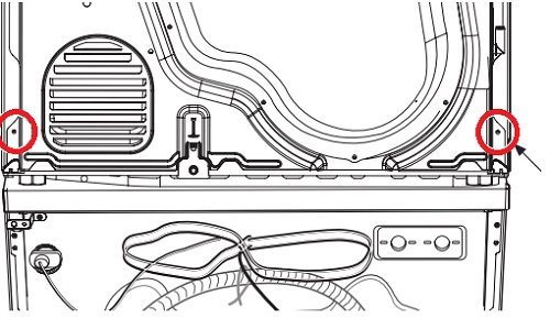 Tháo 2 ốc vít 2 bên của máy sấy