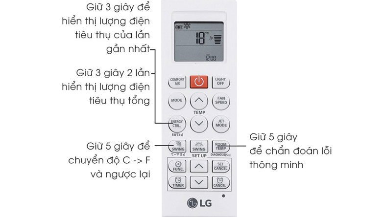Hướng dẫn sử dụng điều khiển điều hoà LG