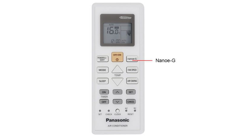 Bật chế độ hút và khử mùi/Nanoe G điều hòa Panasonic