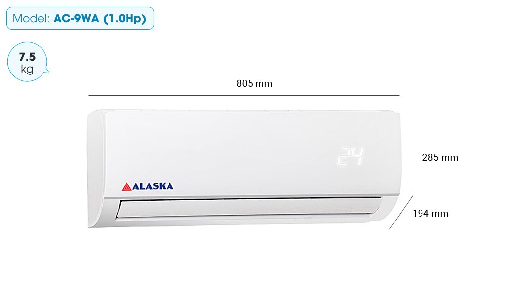 Máy lạnh Alaska AC-09WA 1 HP (1 Ngựa)