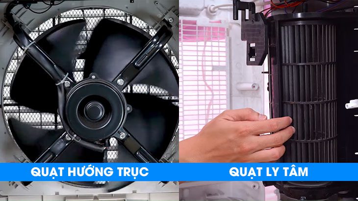 Cánh quạt hướng trục và quạt ly tâm trên quạt điều hòa Quạt gió