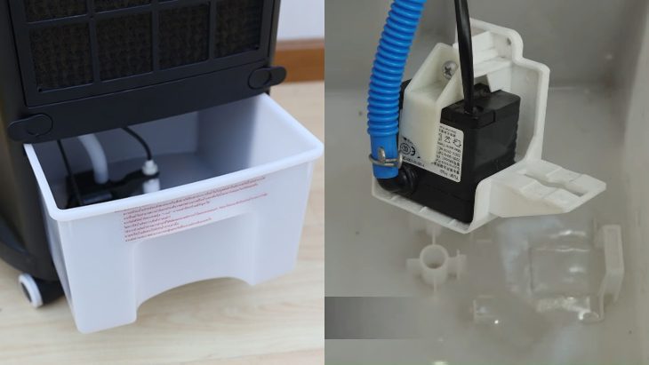 Hệ thống bơm nước trong quạt điều hòa Hệ thống bơm nước dưới tấm làm mát cooling pad