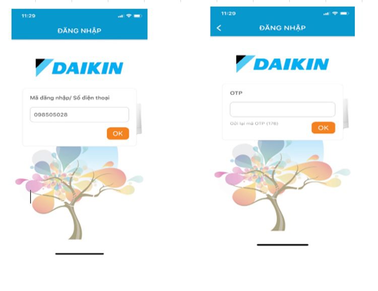 Đăng nhập vào ứng dụng Ewarranty Daikin
