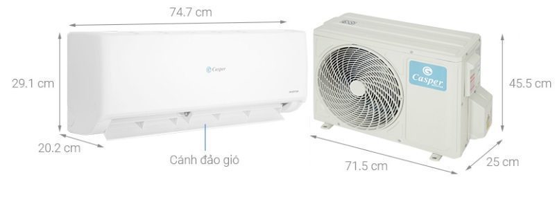 Kích thước điều hòa Casper 9000BTU GC-09IS35