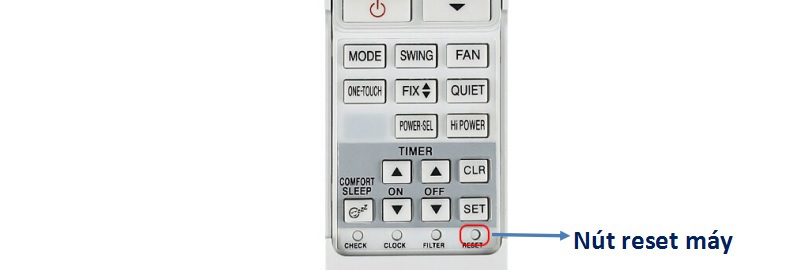 Nút reset trên máy lạnh Toshiba chính hãng