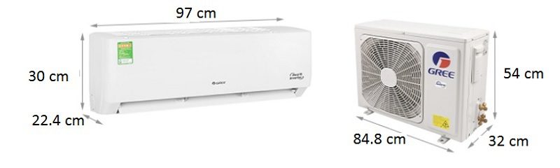 Kích thước điều hòa Gree 18000BTU GWC18KD-K6N0C4