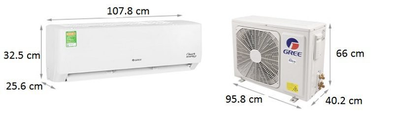 Kích thước điều hòa Gree 24000BTU AMORE24CN