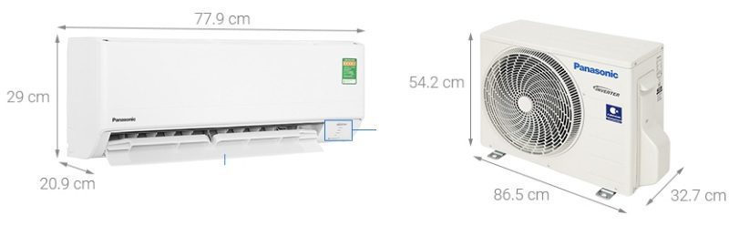 Kích thước điều hòa Panasonic 12000 BTU CU/CS-PU12ZKH-8M