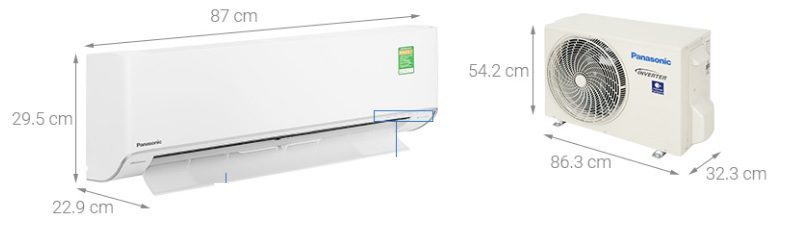 Kích thước điều hòa Panasonic 12000 BTU CU/CS-XU12ZKH-8