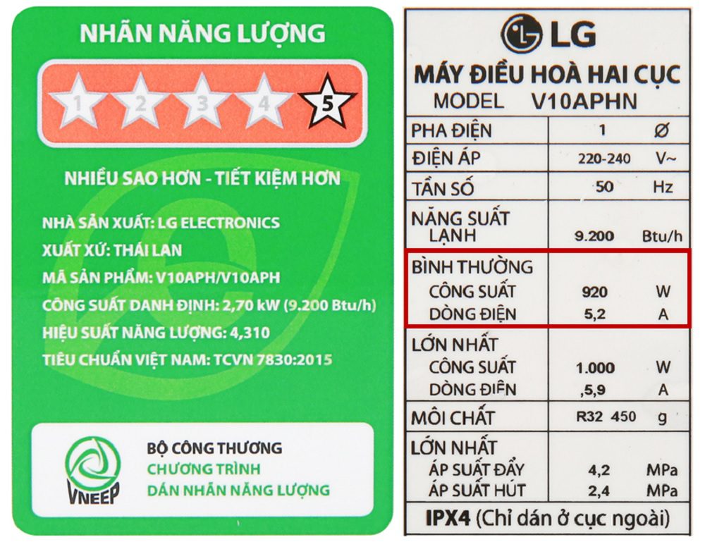 Công Suất điều Hoà Lg 9000