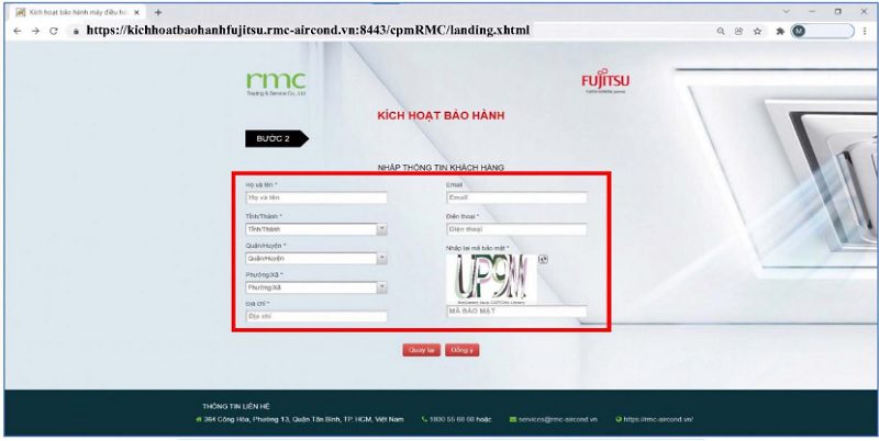 Kích Hoạt Bảo Hành Fujitsu 2