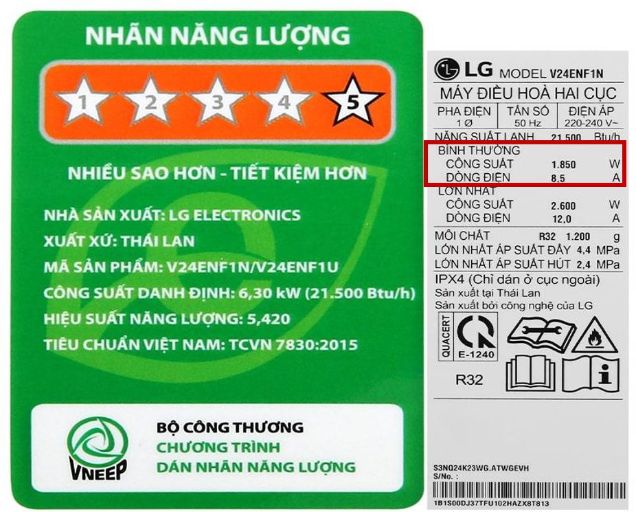 Công Suất điều Hòa Lg 24000 Btu