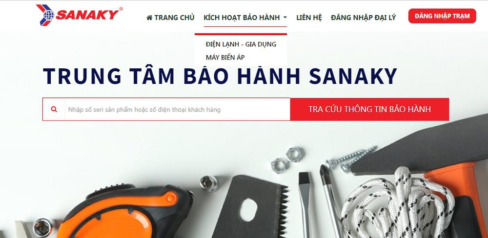 Kích Hoạt Bảo Hành Sanaky Qua Website
