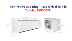 Kích thước điều hòa Toshiba 18000 BTU