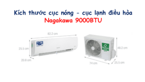 Kích thước điều hòa Nagakawa 9000 BTU