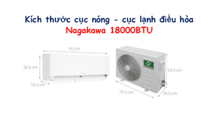 Kích thước điều hòa Nagakawa 24000 BTU