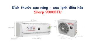 Kích thước điều hòa Sharp 9000 BTU