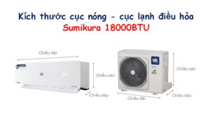 Kích thước điều hòa Sumikura 18000 BTU