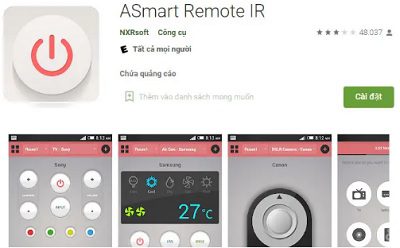 Ứng dụng ASmart Remote IR