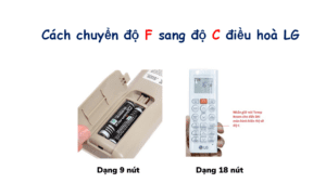 Cách chuyển độ F sang độ C điều hòa LG