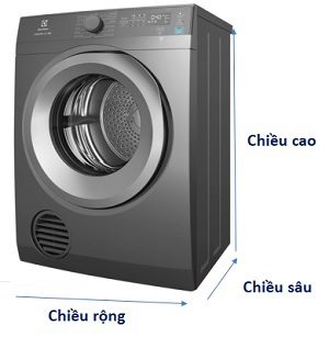 Kích thước máy sấy Electrolux 8.5kg