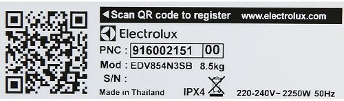 Cách xem công suất tiêu thụ điện máy sấy Electrolux 8.5kg