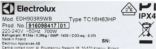 Cách xem công suất tiêu thụ điện máy sấy Electrolux 9kg