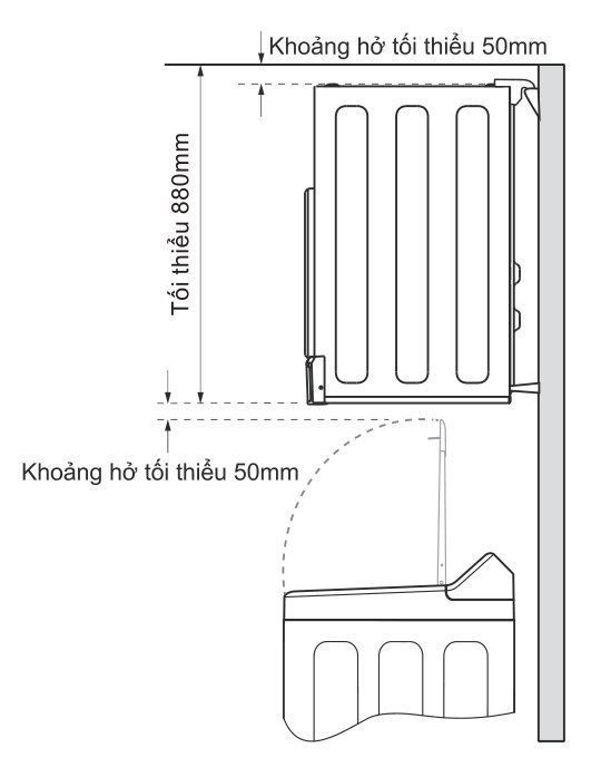 Lắp máy sấy AQUA thông hơi treo trên tường