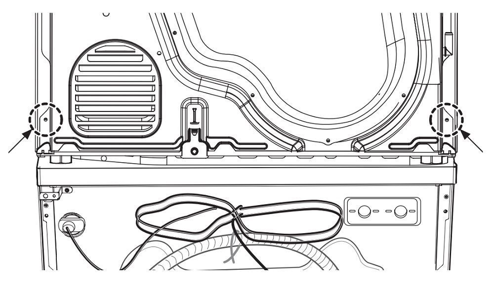 Đặt máy sấy lên máy giặt LG