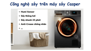 Công nghệ sấy thông minh trên máy sấy quần áo Casper