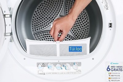 Vệ sinh lưới lọc bụi máy sấy Candy