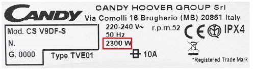 Cách xem công suất tiêu thụ điện máy sấy Candy