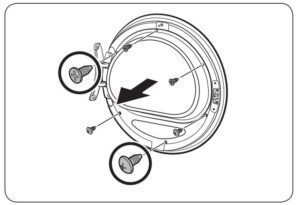 Tháo 3 ốc vít trên và 3 ốc vít dưới trên giá đỡ kính