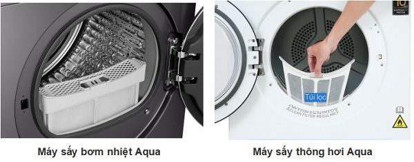 Vệ sinh bộ lọc xơ vải máy sấy quần áo Aqua