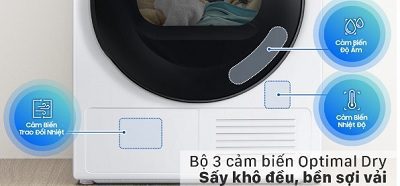 Công nghệ Optimal Dry – Sấy thông minh máy sấy Samsung