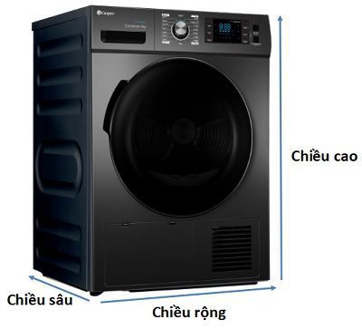 Kích thước máy sấy quần áo Casper