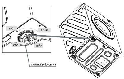 Điều chỉnh chân máy sấy Samsung cân bằng