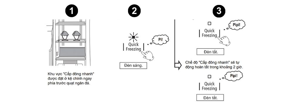 sử dụng chế độ Cấp đông nhanh