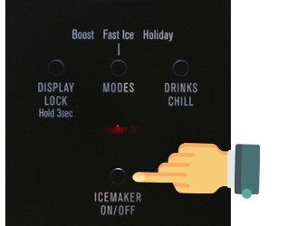 Nhấn nút ICEMAKER để bật tính năng làm đá tự động tủ lạnh Electrolux
