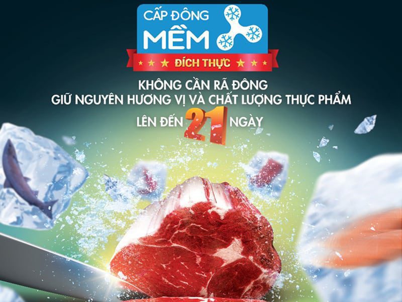 tủ lạnh Mitsubishi Electric bảo quản tốt thực phẩm với công nghệ cấp đông mềm