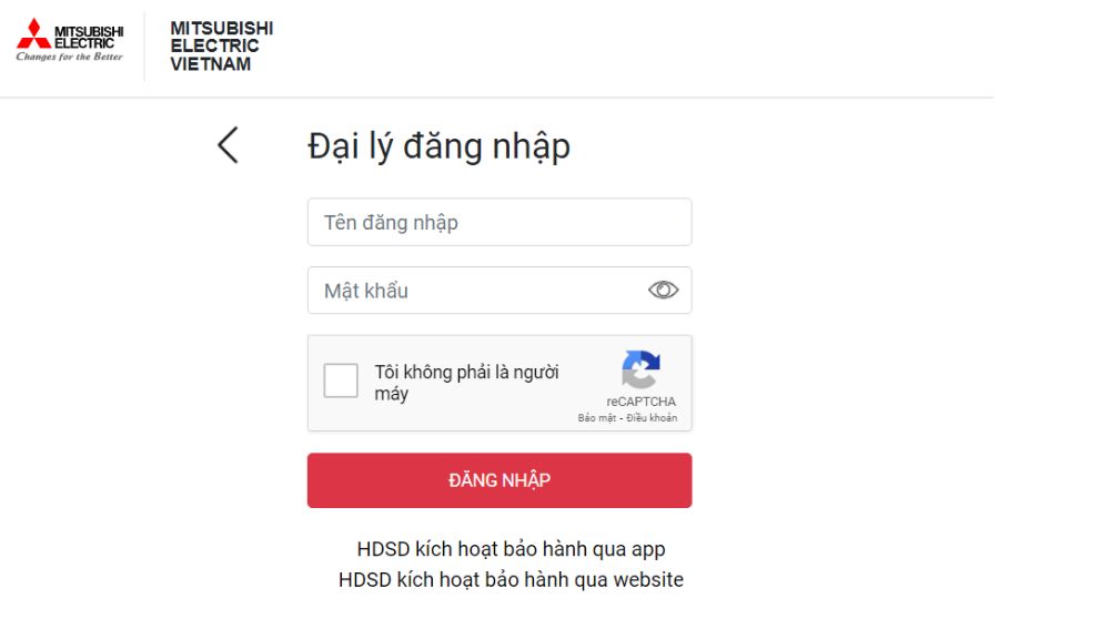 Kích hoạt bảo hành điện tử Mitsubishi Electric qua website