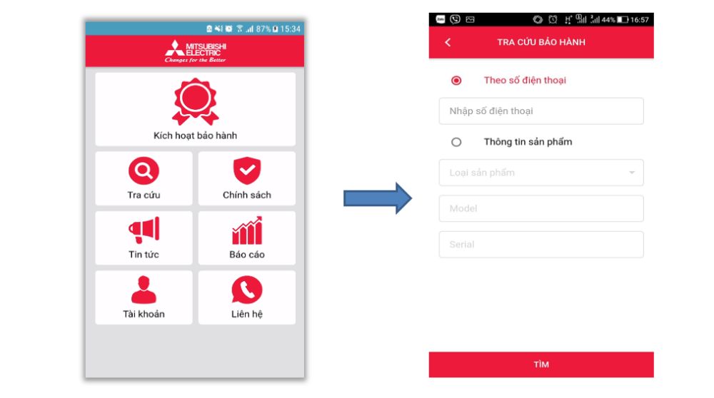 tra cứu bảo hành Mitsubishi Electric