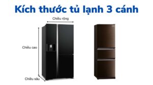 kích thước tủ lạnh 3 cánh