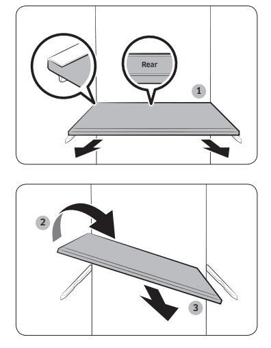 Tháo các khay kệ